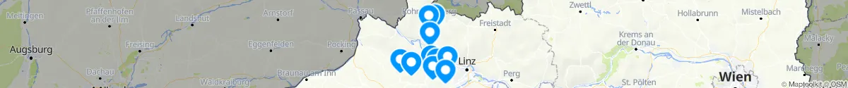 Map view for Pharmacies emergency services nearby Kirchberg ob der Donau (Rohrbach, Oberösterreich)